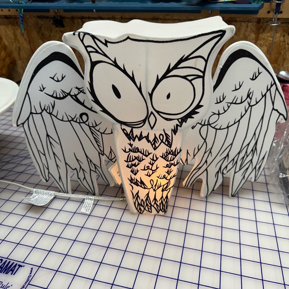Vintage TRENDMASTERS Halloween Owl Lantern, Circa 1980’s , Approx 18”x 13”